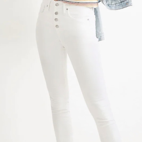 MADEWELL 10" High-Rise Skinny Jeans in Pure White: Step-Hem Edition size…26 - Picture 1 of 12